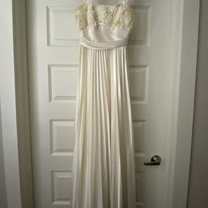 Ivory silk prom dress